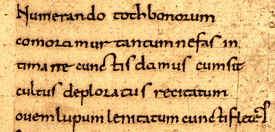 Verse 7, Clermont-Ferrand, MS 240, folio 45., col. 3.